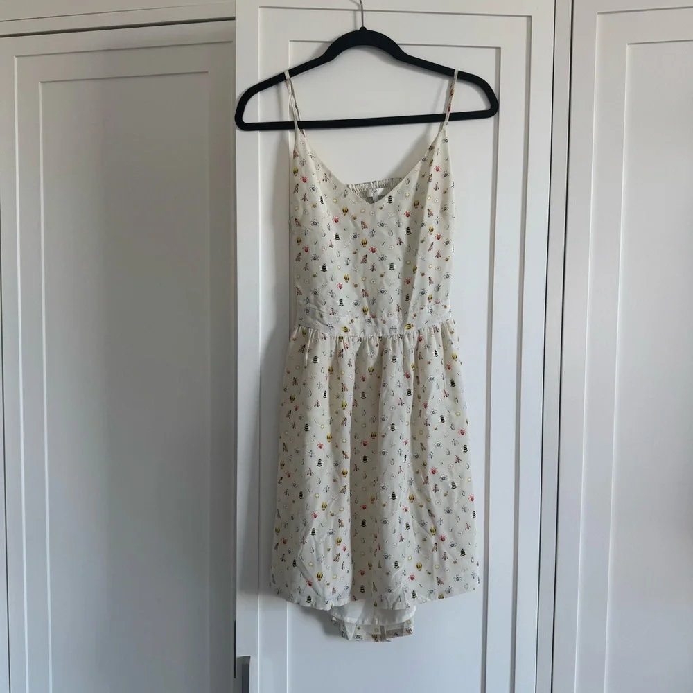 Joie Hudette 100% Silk Bug Print Sundress – Cream, Size m - Picture 2 of 6